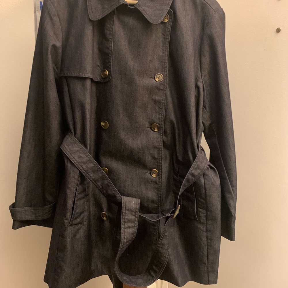 GAP Women's denim (blue)Trench Coat